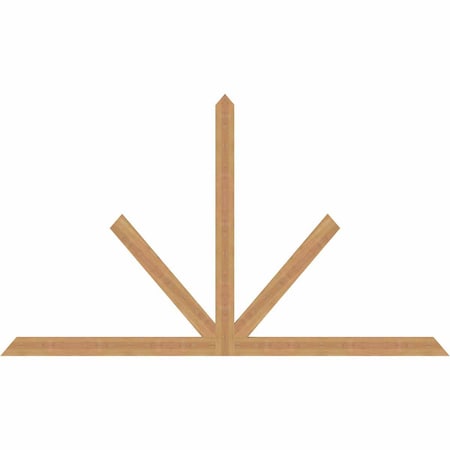 Ekena Millwork Saratoga Timber Gable Bracket, Western Red Cedar, 84"W x 49"H x 1 1/2"D x 3 1/2"F, 14/12 Pitch GBW084X49X0204SAR00SWR